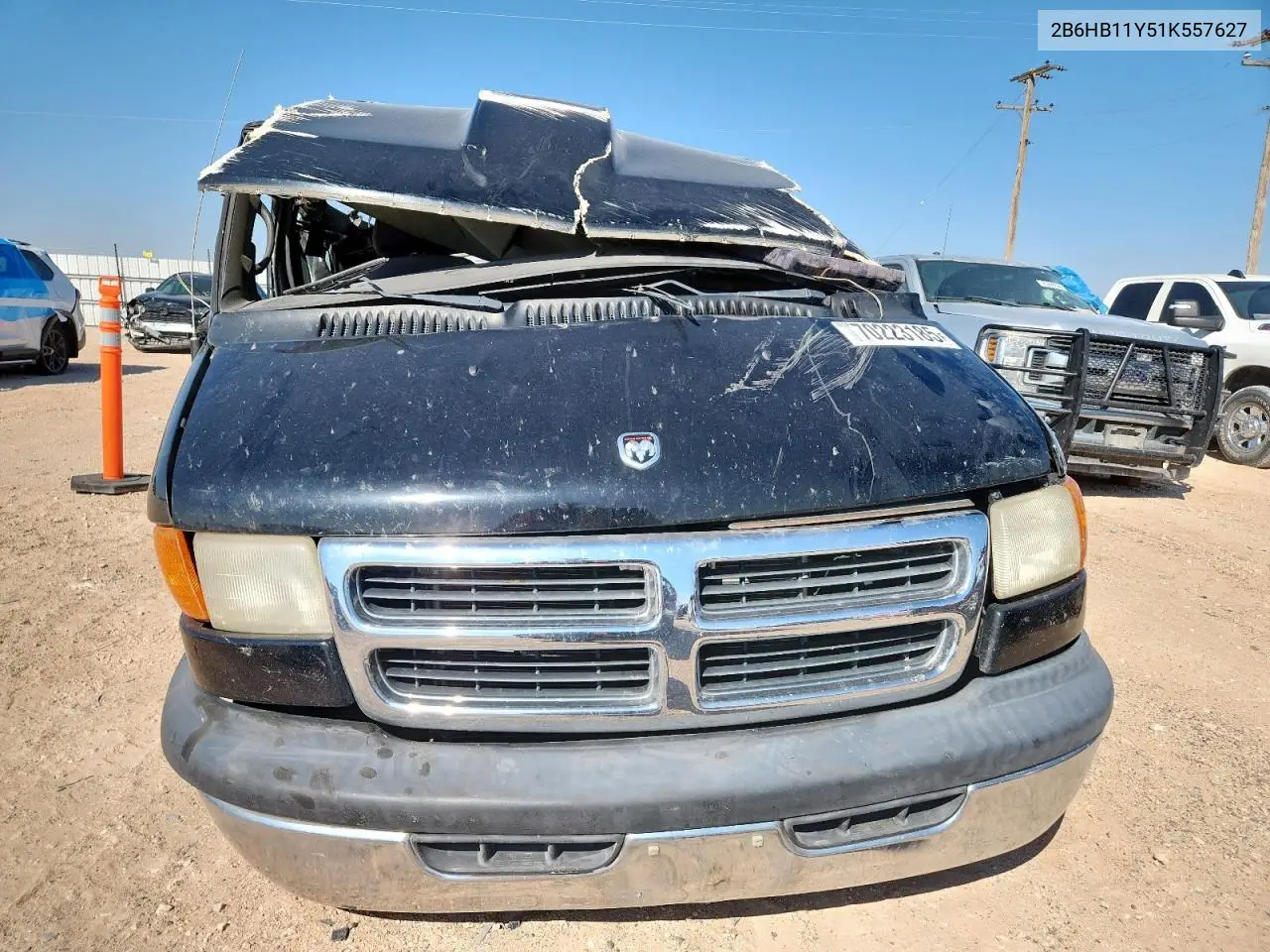 2001 Dodge Ram Van B1500 VIN: 2B6HB11Y51K557627 Lot: 70223185