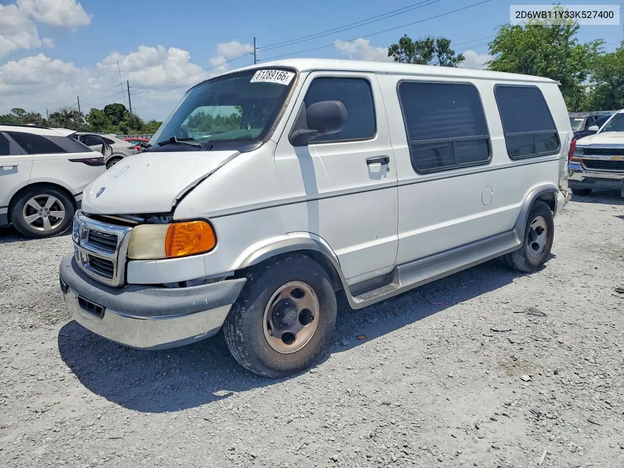2003 Dodge Ram Van B1500 VIN: 2D6WB11Y33K527400 Lot: 61289166