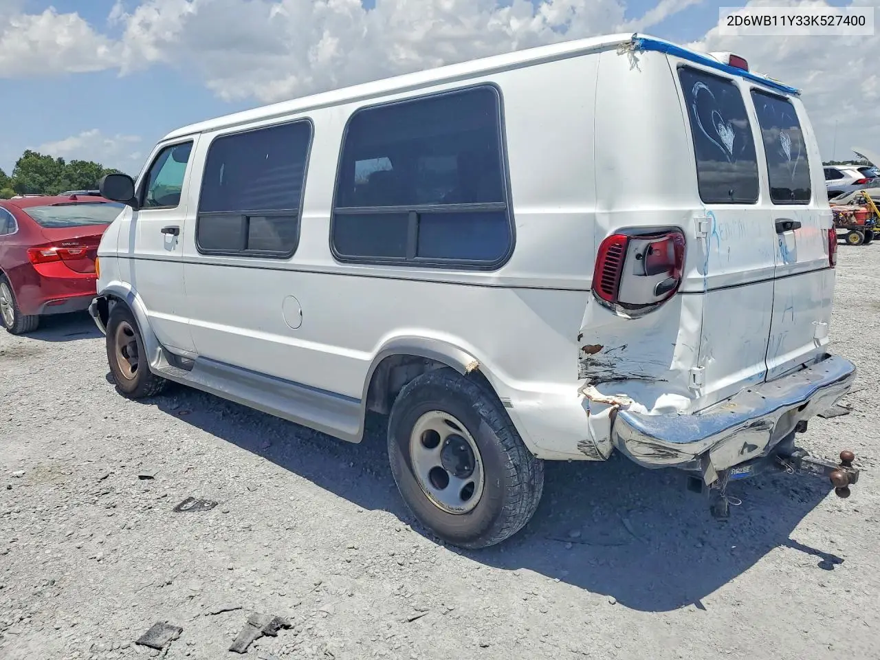 2003 Dodge Ram Van B1500 VIN: 2D6WB11Y33K527400 Lot: 61289166