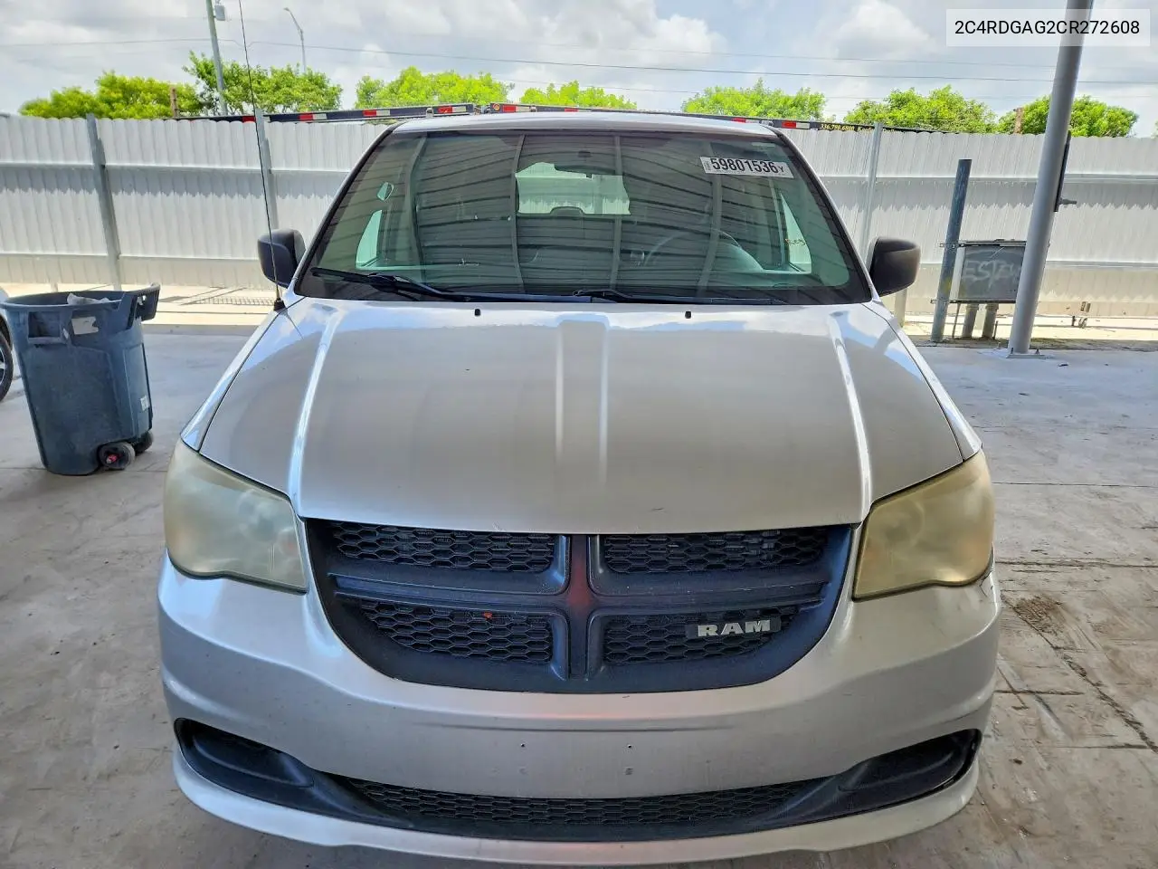 2012 Dodge Ram Van VIN: 2C4RDGAG2CR272608 Lot: 59801536