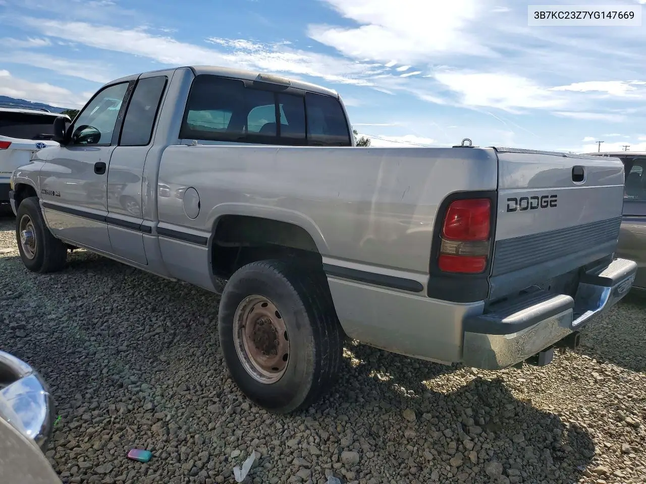 1999 Dodge 2500 Ram VIN: 3B7KC23Z7YG147669 Lot: 79029825
