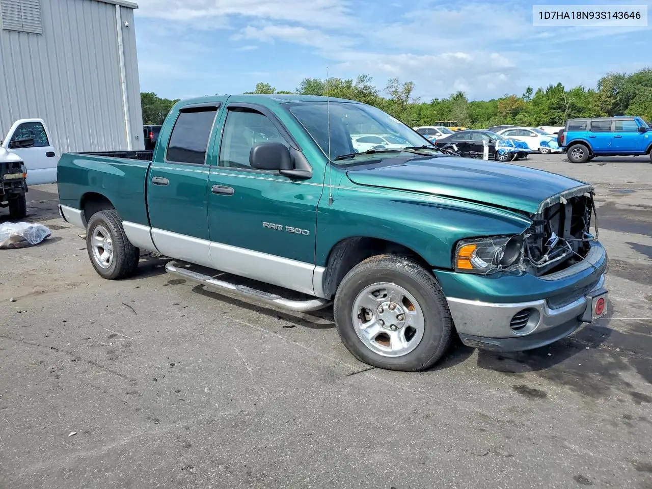 2003 Dodge Ram 1500 St/Slt VIN: 1D7HA18N93S143646 Lot: 60934516