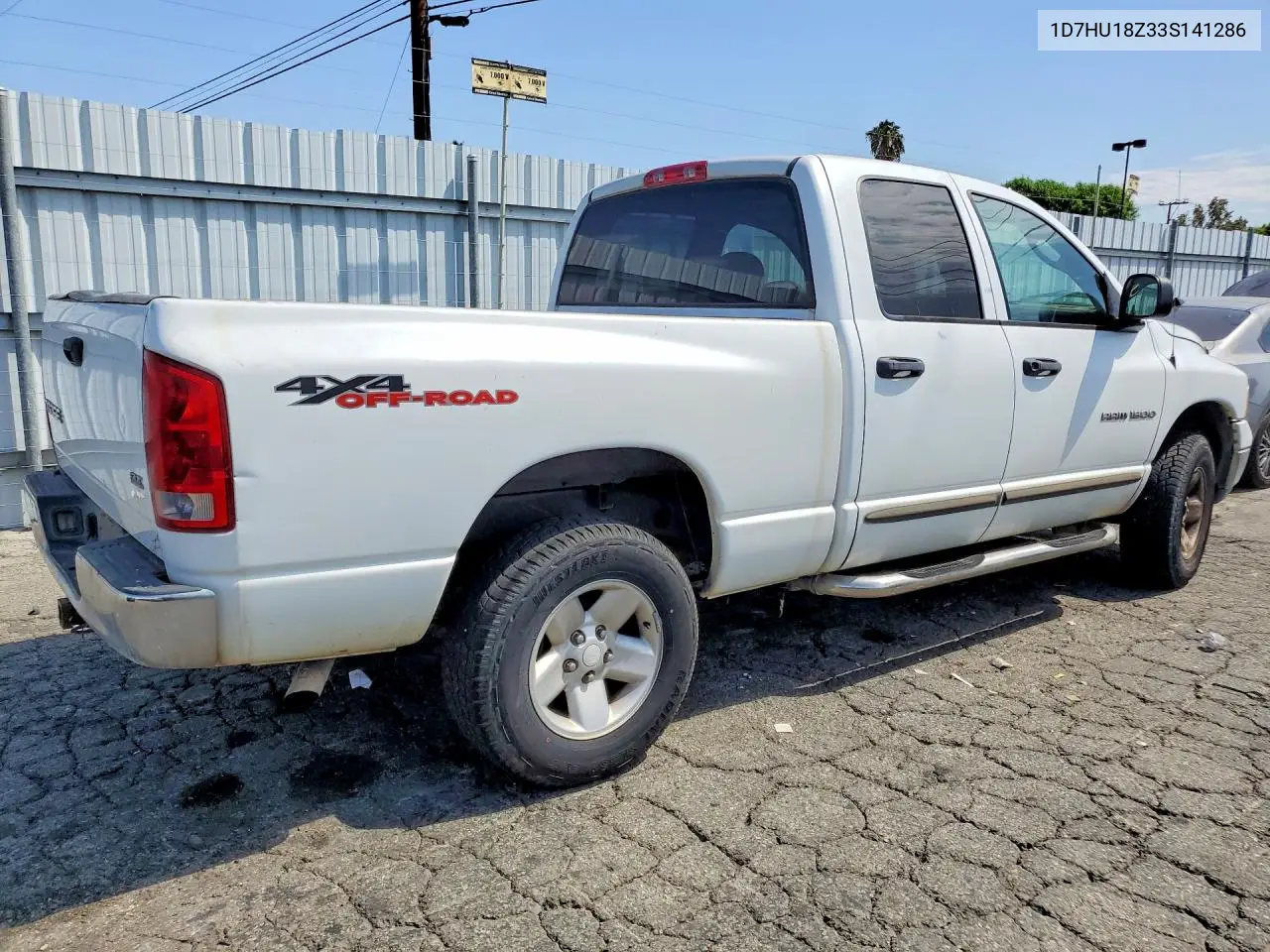 2003 Dodge Ram 1500 St VIN: 1D7HU18Z33S141286 Lot: 62092856