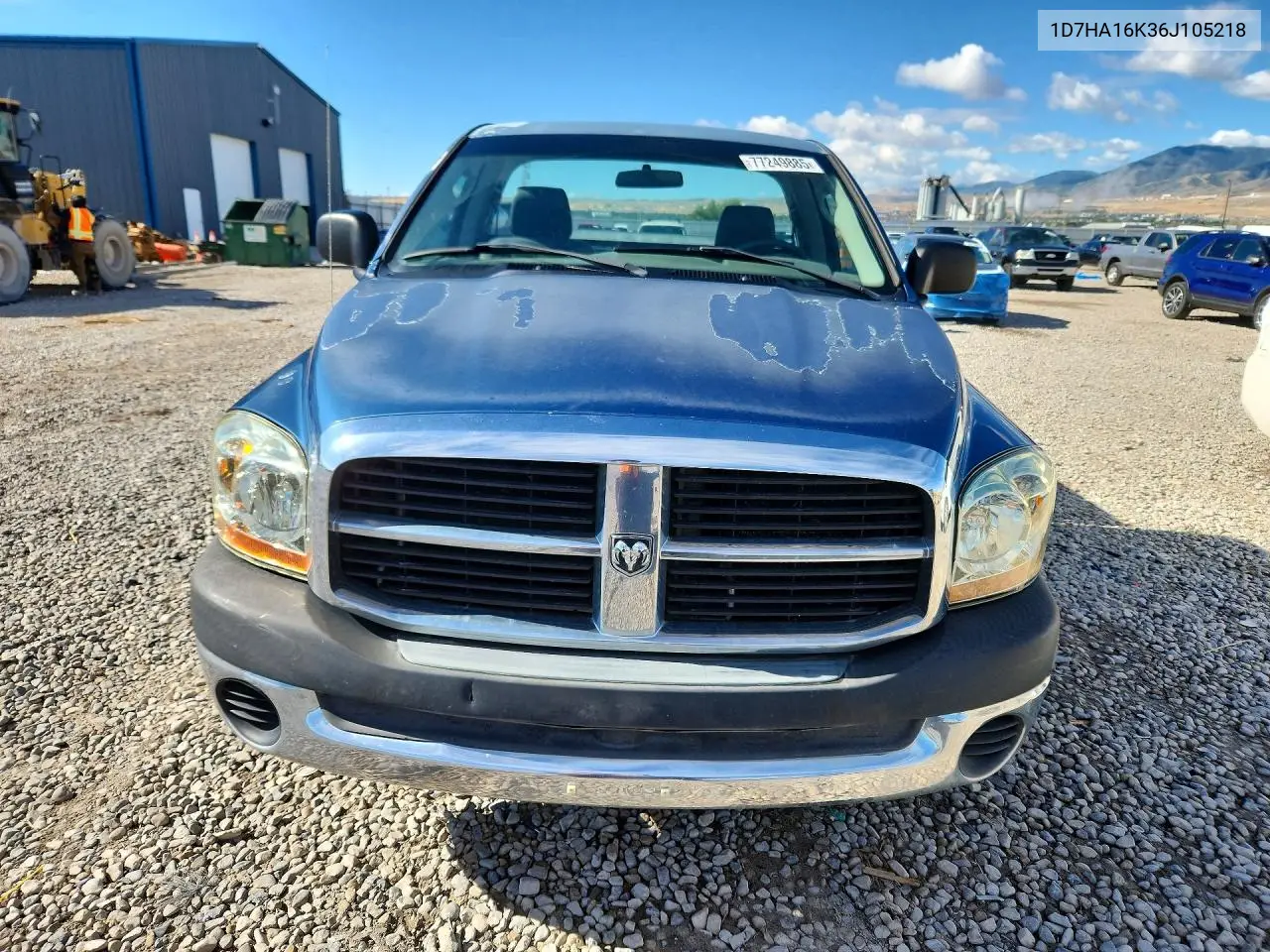 2006 Dodge Ram 1500 St VIN: 1D7HA16K36J105218 Lot: 77249885