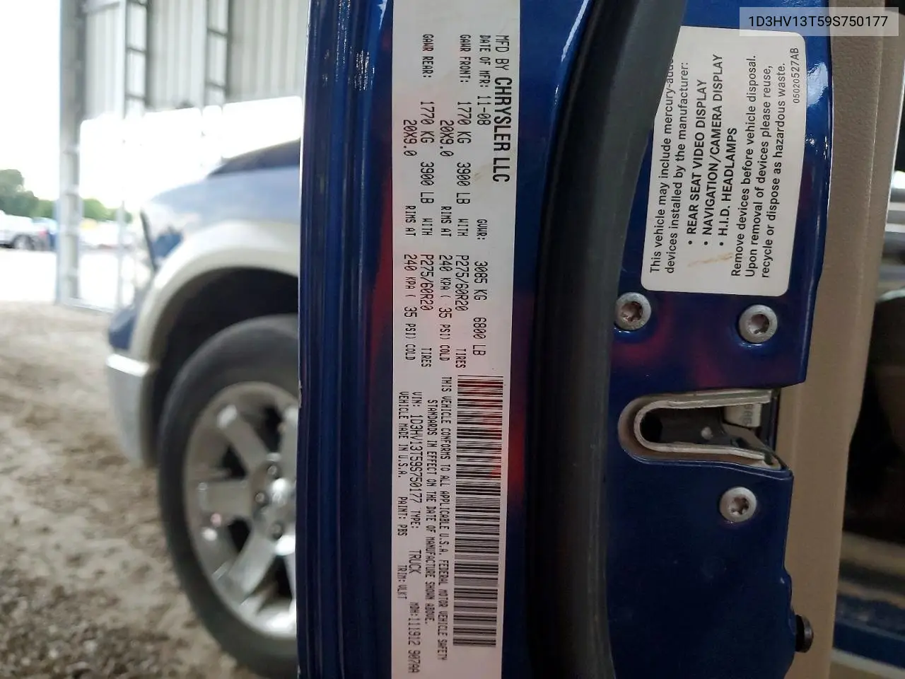 2009 Dodge Ram 1500 VIN: 1D3HV13T59S750177 Lot: 56546586