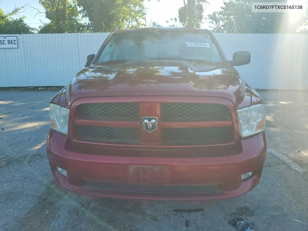 2012 Dodge Ram 1500 St VIN: 1C6RD7FTXCS165138 Lot: 57762376