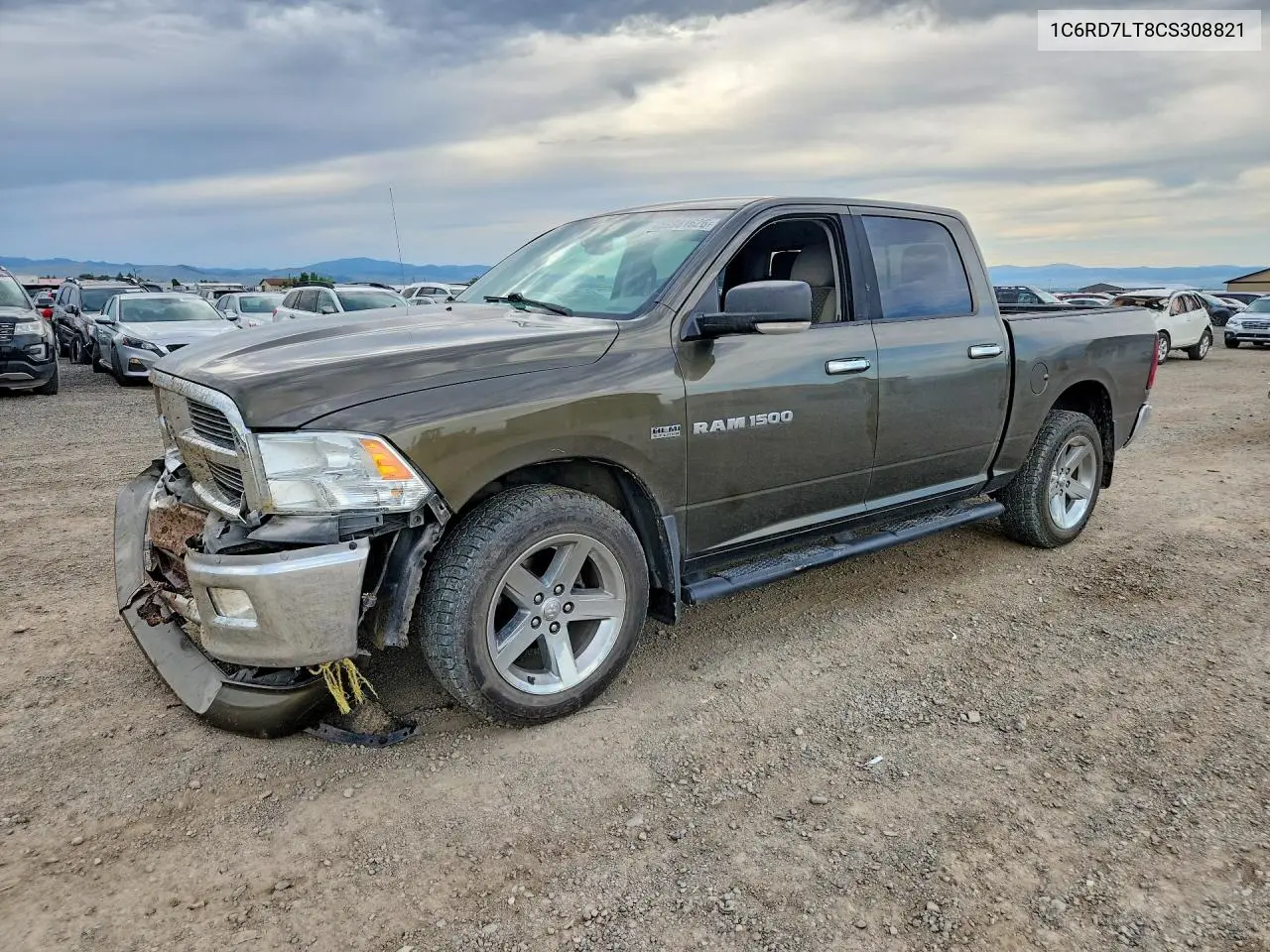 1C6RD7LT8CS308821 2012 Dodge Ram 1500 Slt