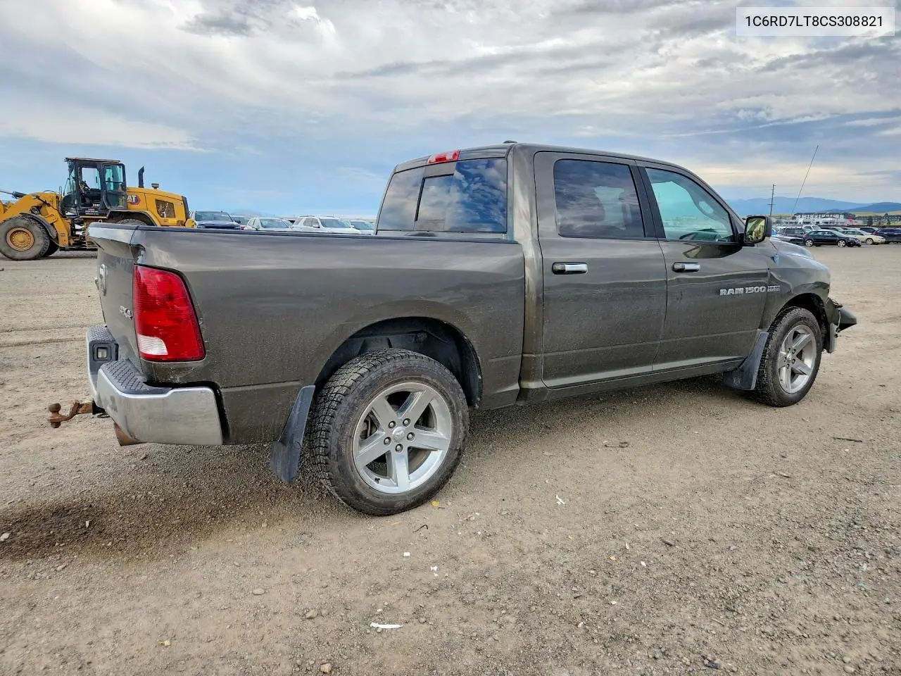 1C6RD7LT8CS308821 2012 Dodge Ram 1500 Slt