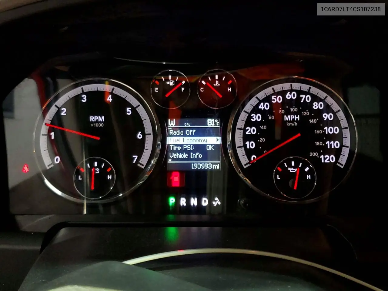 1C6RD7LT4CS107238 2012 Dodge Ram 1500 Slt