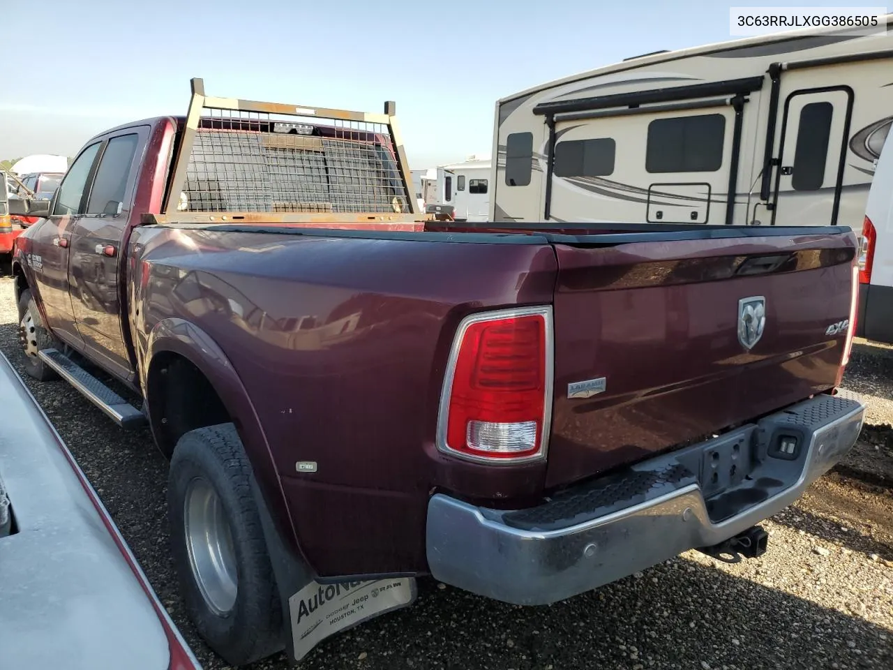 2016 Ram 3500 Laramie VIN: 3C63RRJLXGG386505 Lot: 70286664