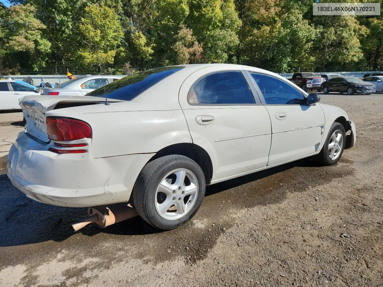 2006 Dodge Stratus Sxt VIN: 1B3EL46X06N170221 Lot: 90808135