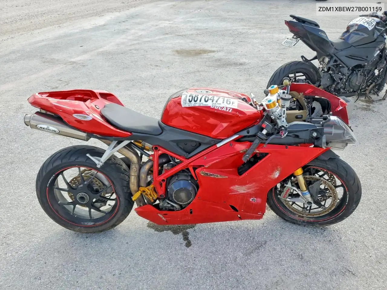 2007 Ducati 1098 Base VIN: ZDM1XBEW27B001159 Lot: 58764716