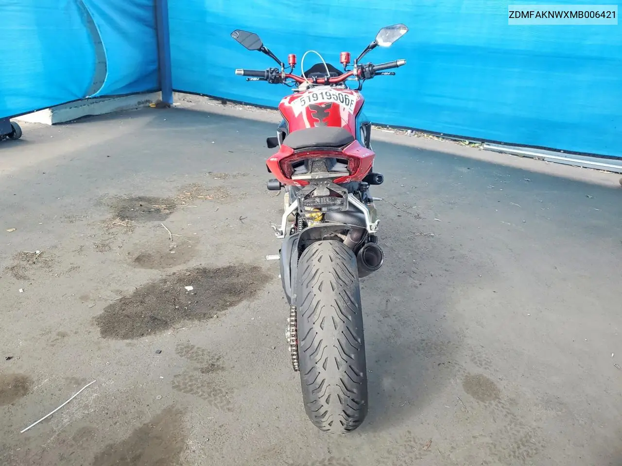 2021 Ducati Streetfighter V4 VIN: ZDMFAKNWXMB006421 Lot: 51919506