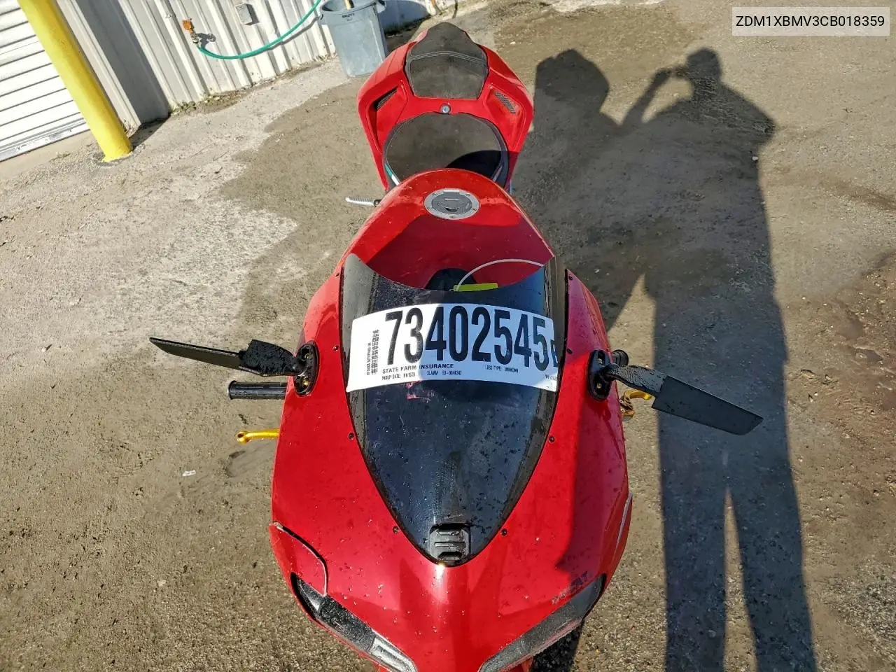 2012 Ducati Superbike 848 VIN: ZDM1XBMV3CB018359 Lot: 73402545