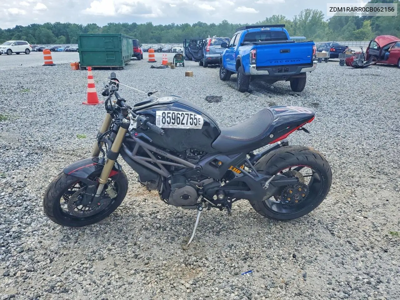 2012 Ducati Monster 1110 VIN: ZDM1RARR0CB062156 Lot: 85962755