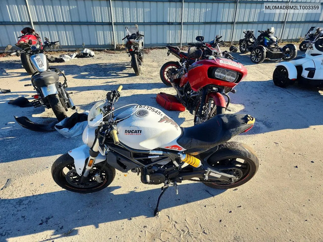 2020 Ducati Monster 797+ VIN: ML0MADBM2LT003359 Lot: 76432545