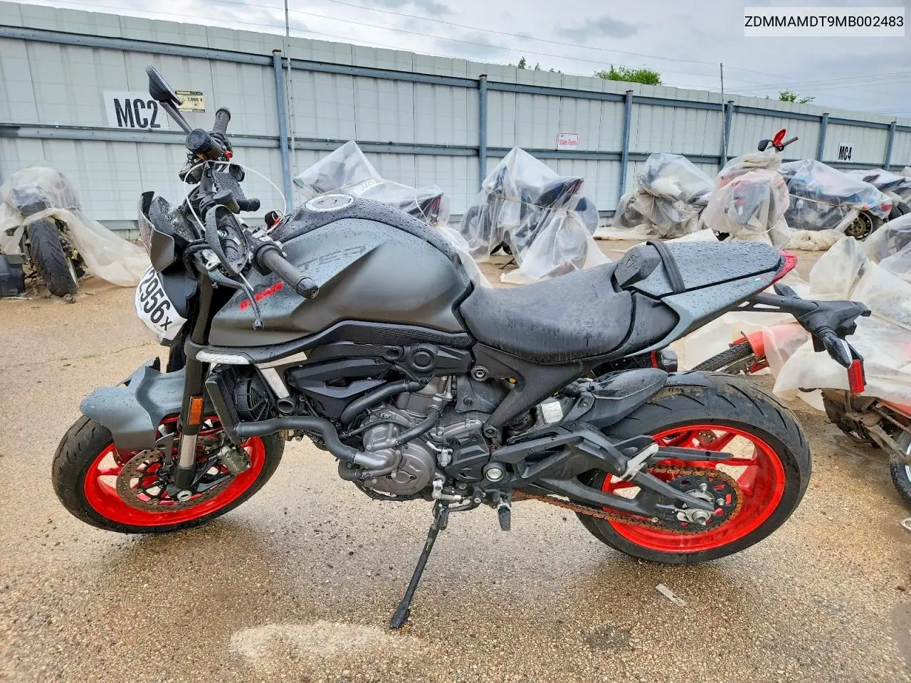 2021 Ducati Monster VIN: ZDMMAMDT9MB002483 Lot: 55972956