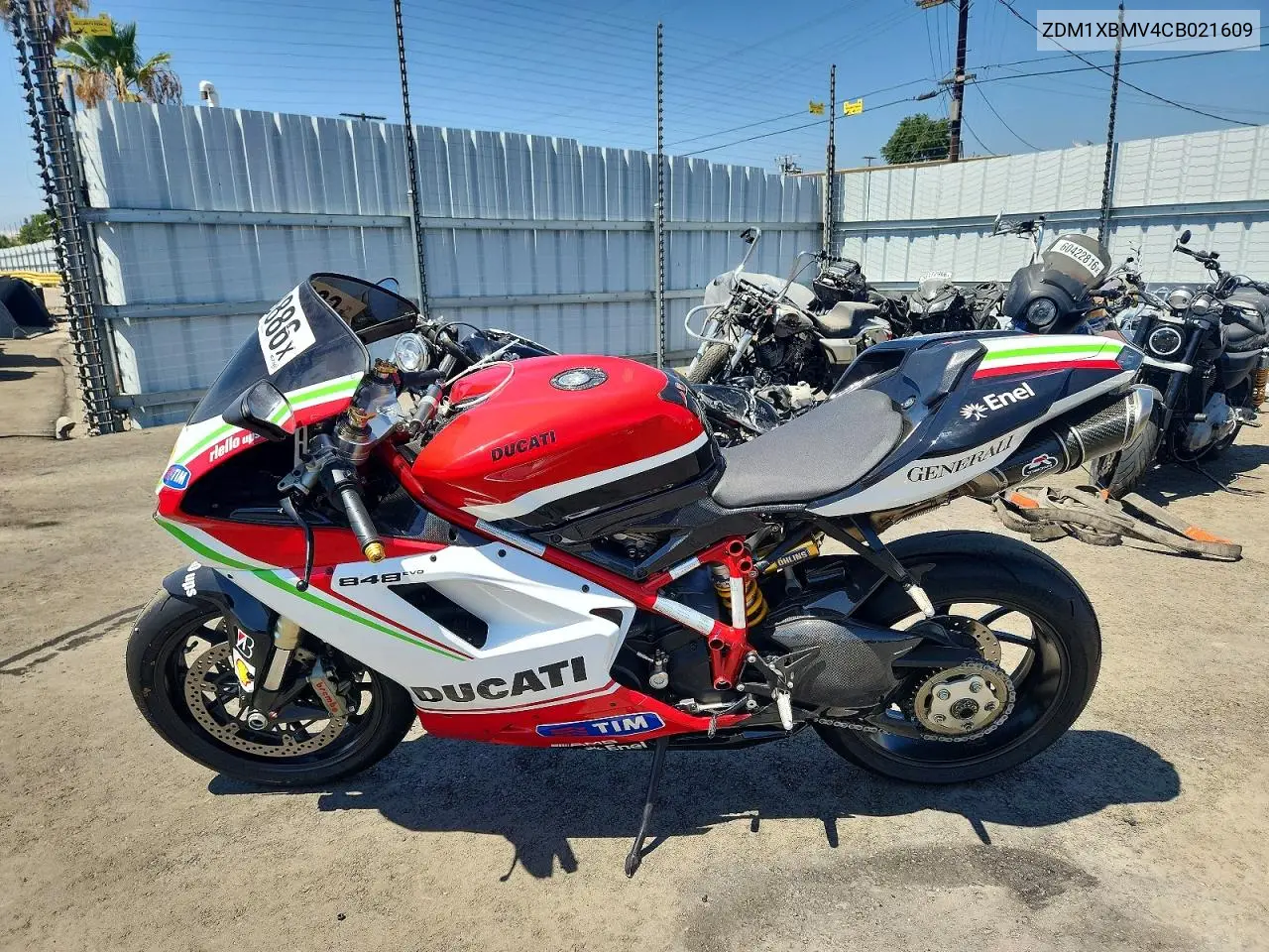 2012 Ducati Superbike 848 VIN: ZDM1XBMV4CB021609 Lot: 60830886