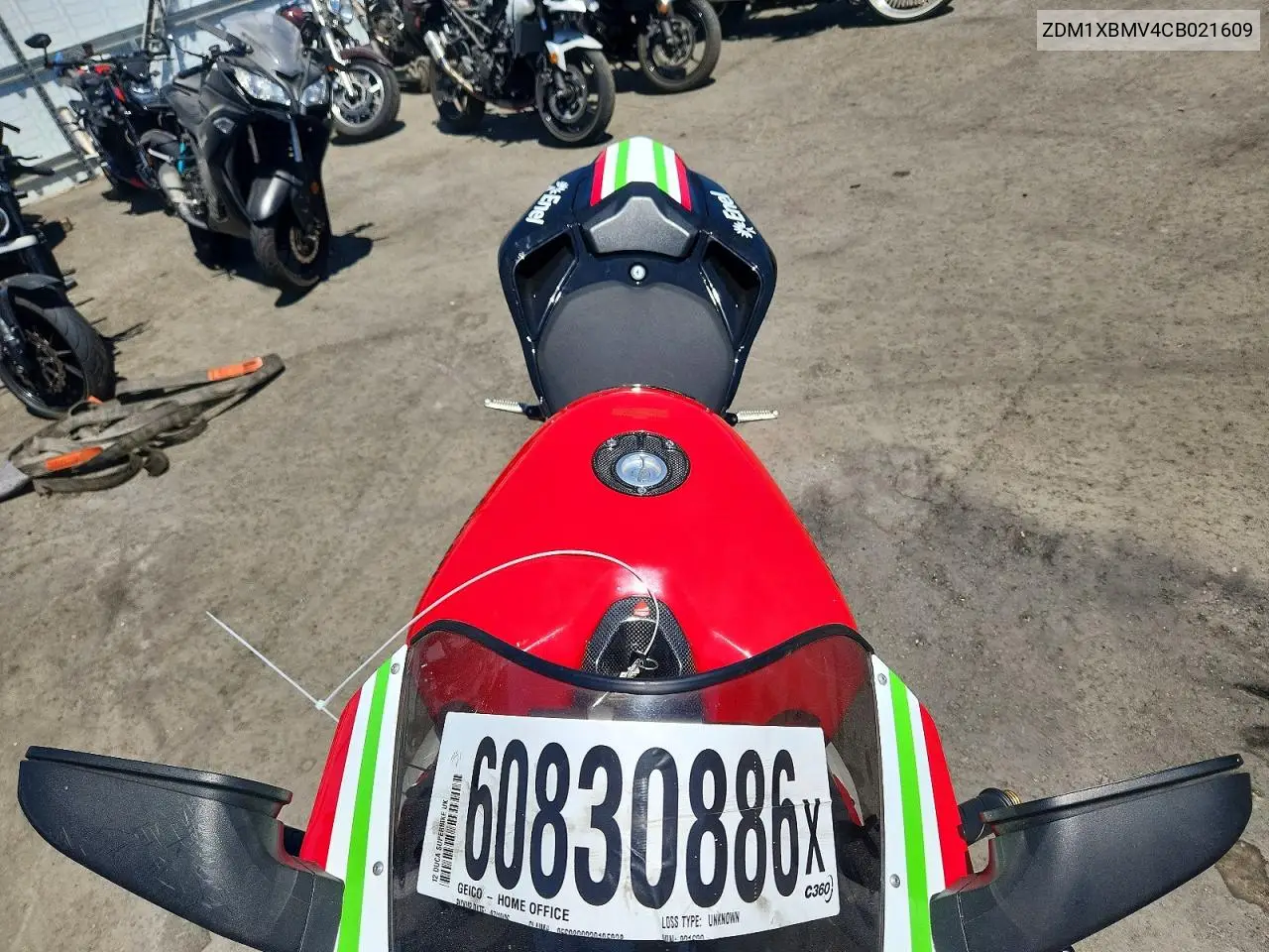 2012 Ducati Superbike 848 VIN: ZDM1XBMV4CB021609 Lot: 60830886