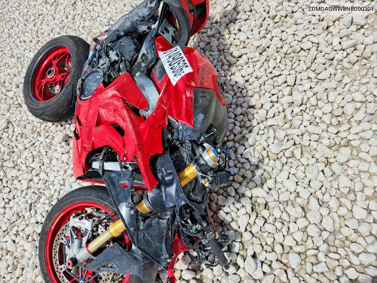 2022 Ducati Panigale V4S VIN: ZDMDAGWW8NB000301 Lot: 61490536