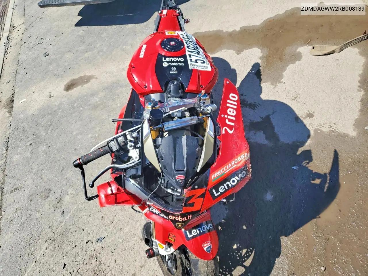 2024 Ducati Panigale V4S VIN: ZDMDAGWW2RB008139 Lot: 57492856