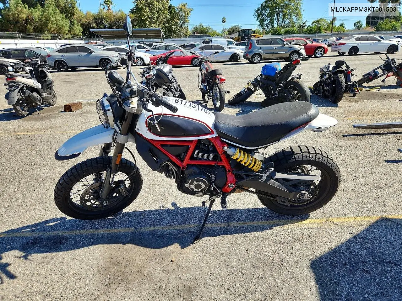 2019 Ducati Scrambler Desert Sled VIN: ML0KAFPM3KT001503 Lot: 61715176