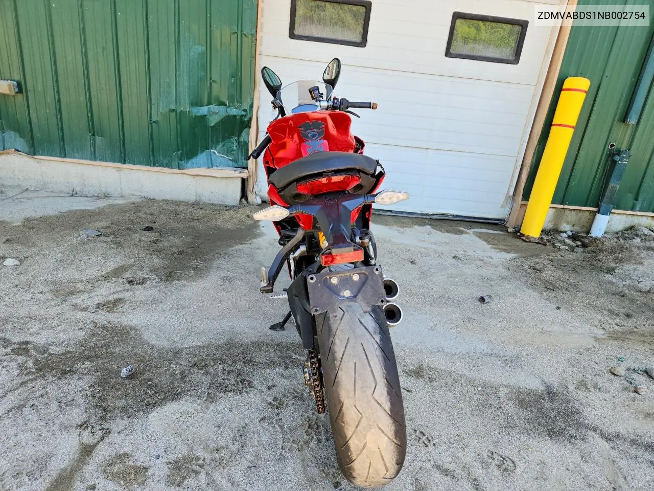 2022 Ducati Supersport VIN: ZDMVABDS1NB002754 Lot: 54821386