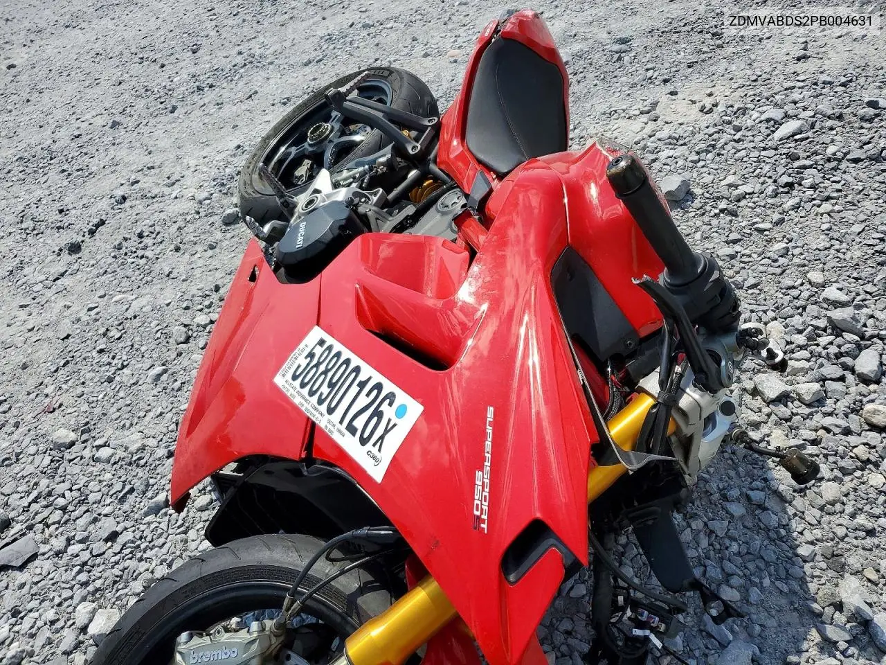 2023 Ducati Supersport VIN: ZDMVABDS2PB004631 Lot: 58890126