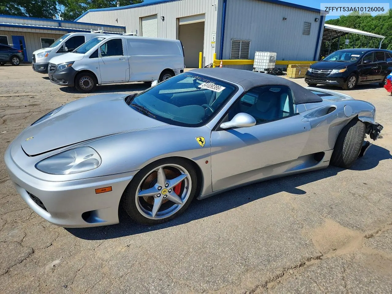 2001 Ferrari 360 Spider VIN: ZFFYT53A610126006 Lot: 54409386