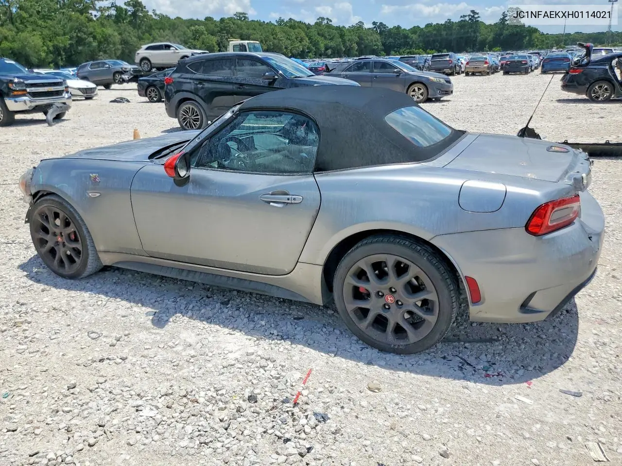 2017 Fiat 124 Spider Classica/Lusso/Abarth VIN: JC1NFAEKXH0114021 Lot: 59310246