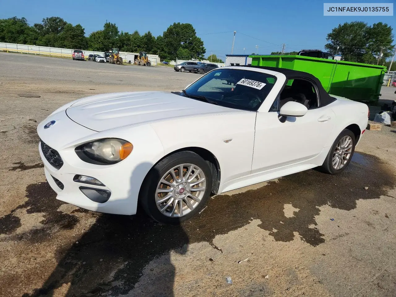 2018 Fiat 124 Spider Classica VIN: JC1NFAEK9J0135755 Lot: 60169376