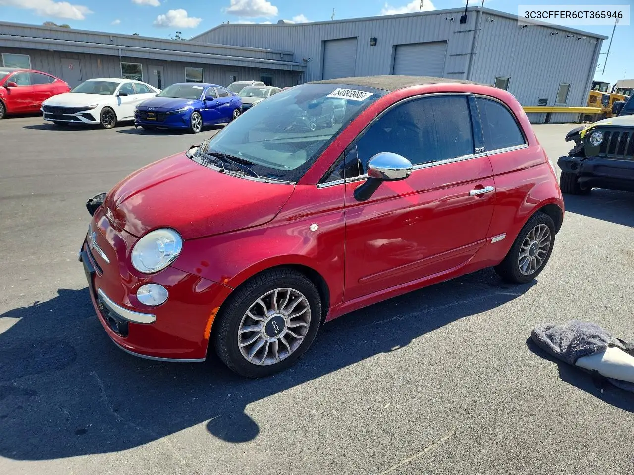 2012 Fiat 500 Lounge VIN: 3C3CFFER6CT365946 Lot: 54083906