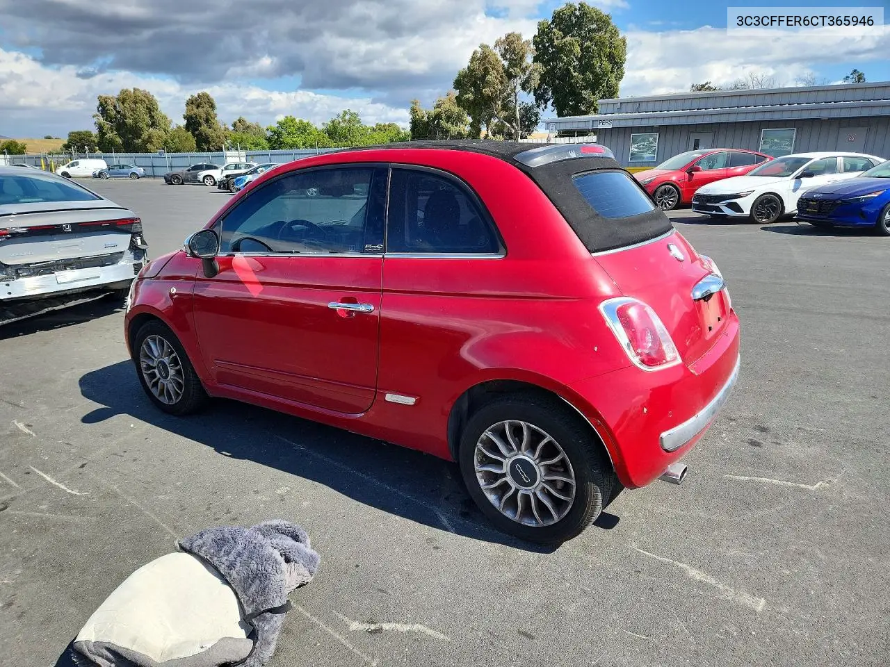 2012 Fiat 500 Lounge VIN: 3C3CFFER6CT365946 Lot: 54083906