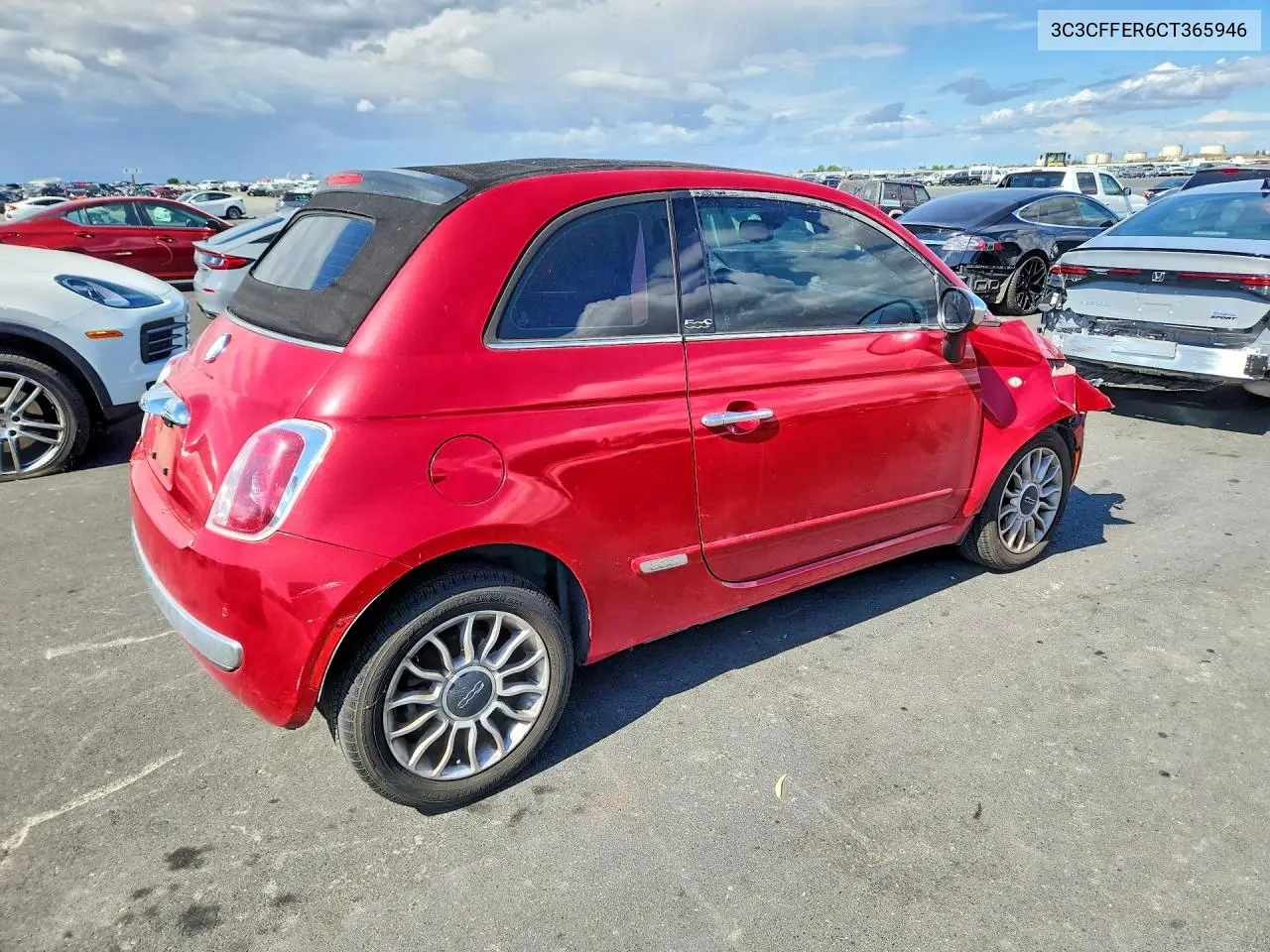 2012 Fiat 500 Lounge VIN: 3C3CFFER6CT365946 Lot: 54083906