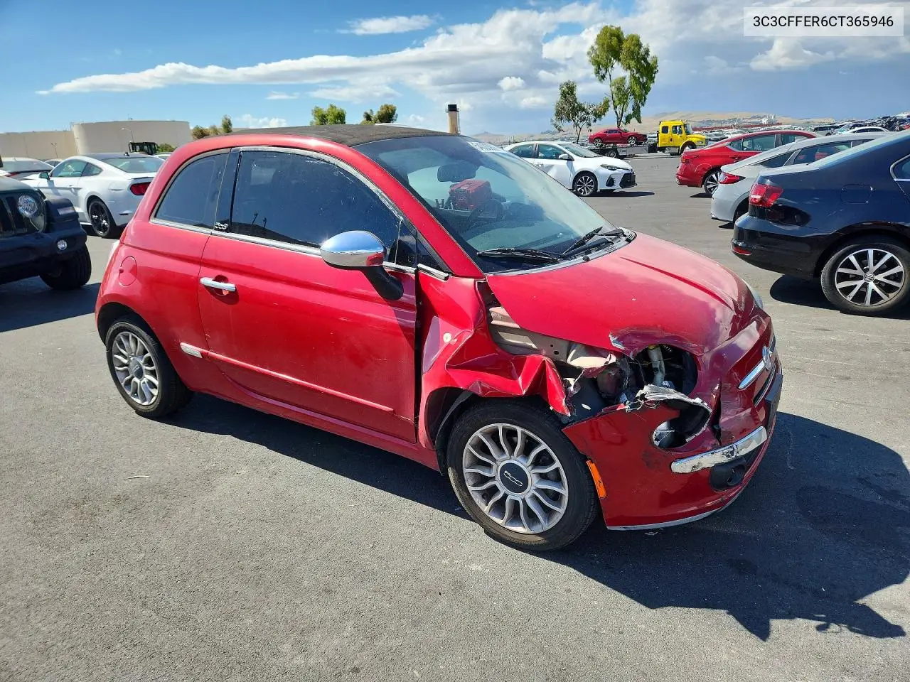 2012 Fiat 500 Lounge VIN: 3C3CFFER6CT365946 Lot: 54083906