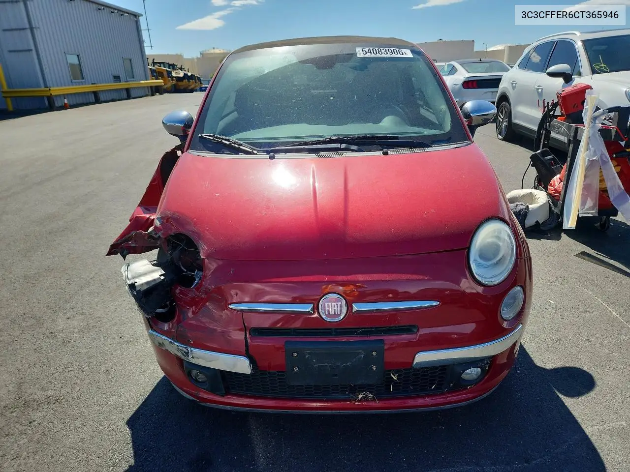 2012 Fiat 500 Lounge VIN: 3C3CFFER6CT365946 Lot: 54083906