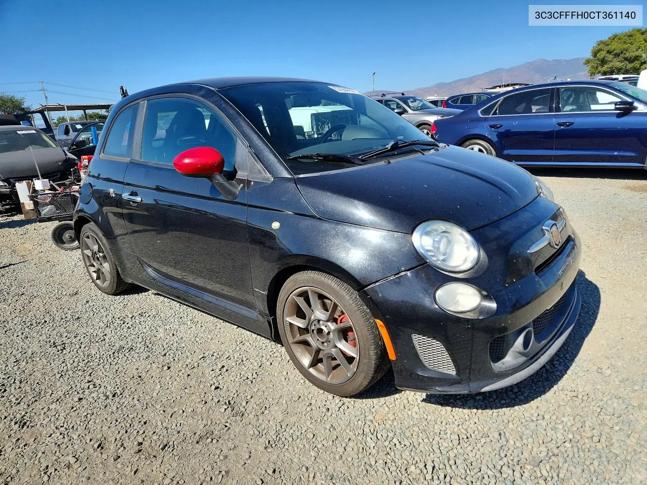 2012 Fiat 500 Abarth VIN: 3C3CFFFH0CT361140 Lot: 57054756