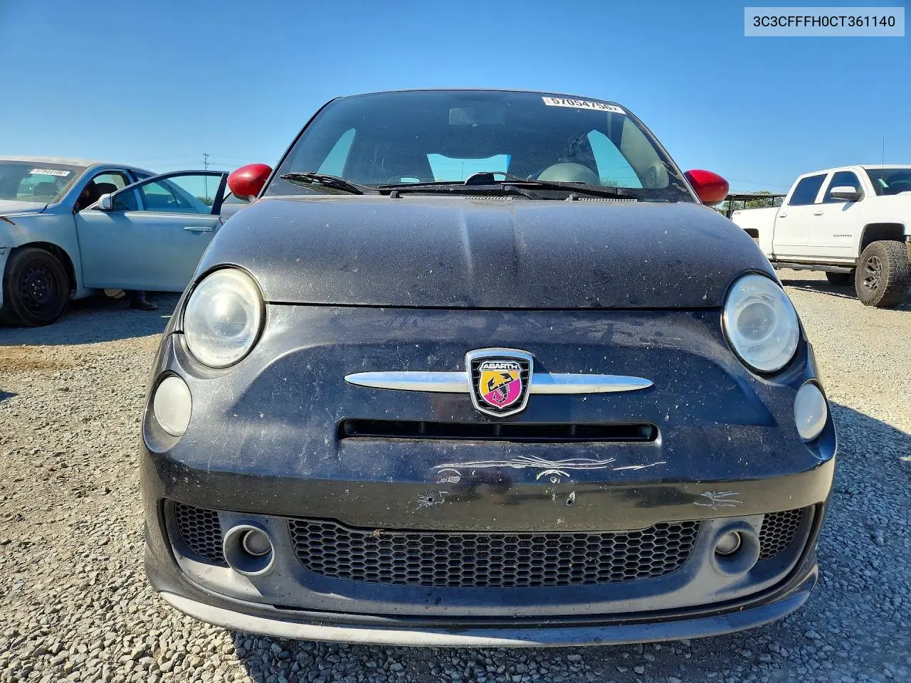 2012 Fiat 500 Abarth VIN: 3C3CFFFH0CT361140 Lot: 57054756