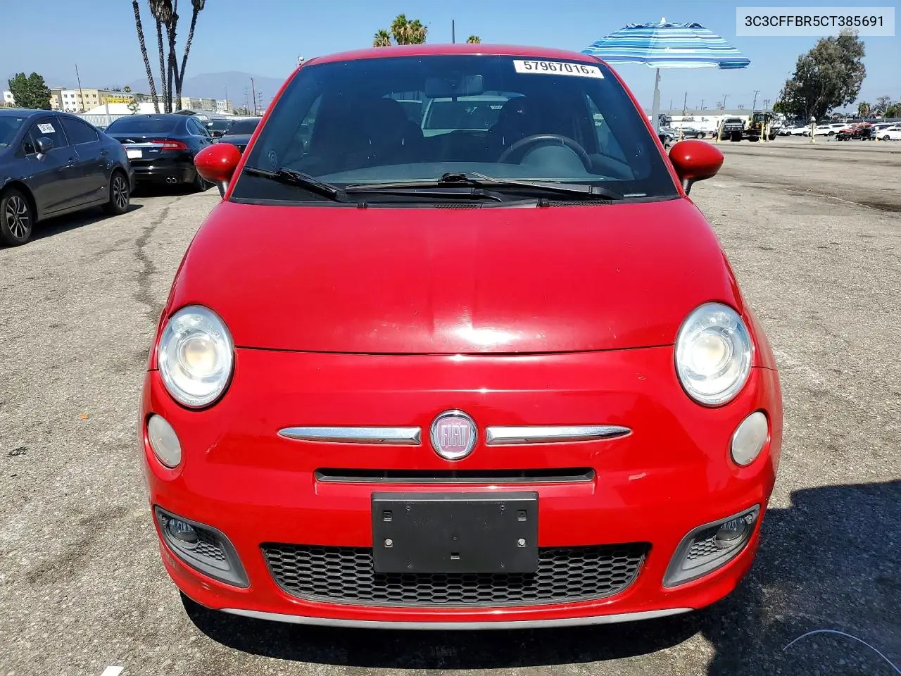 2012 Fiat 500 Sport VIN: 3C3CFFBR5CT385691 Lot: 57967016