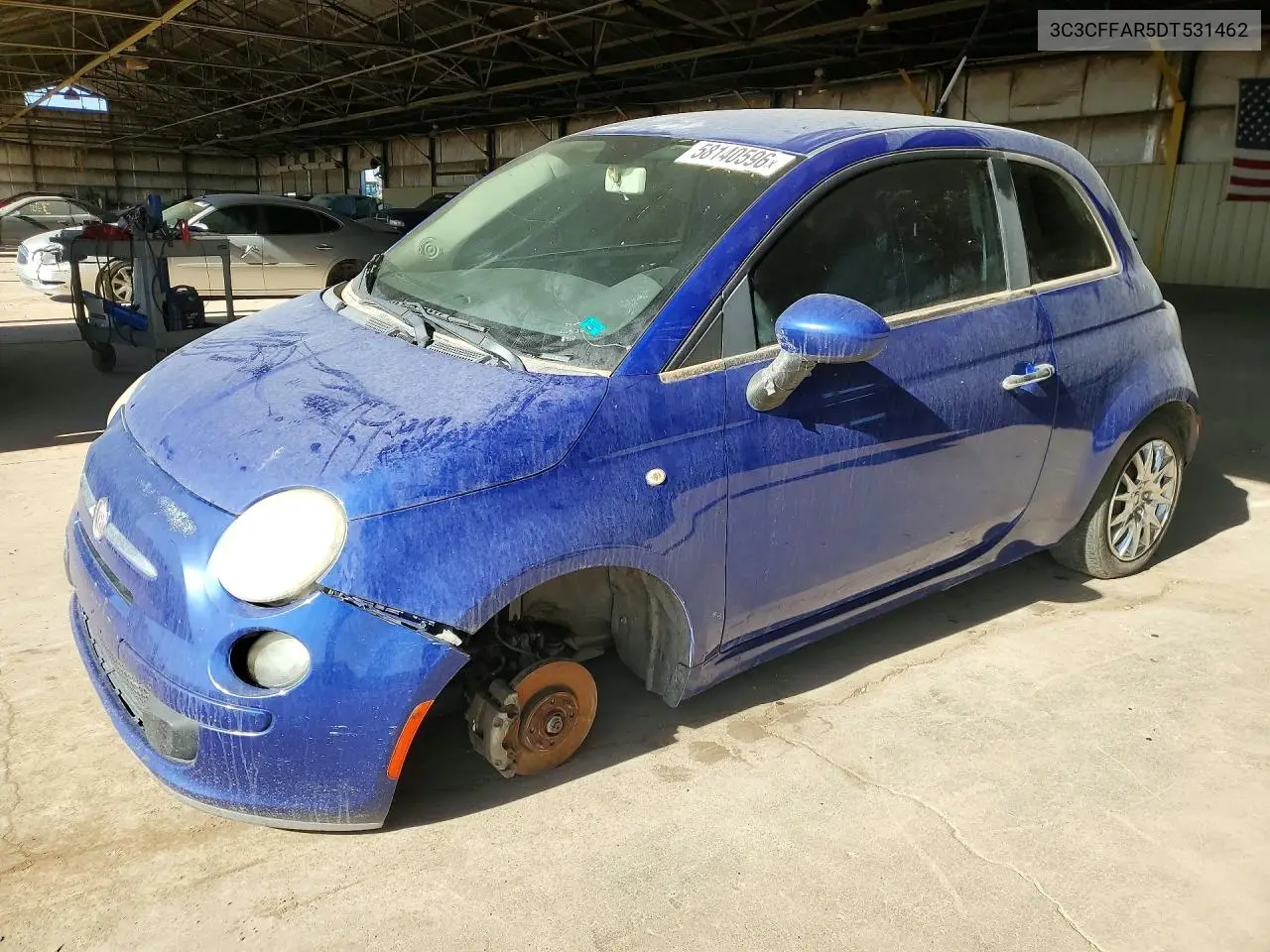 2013 Fiat 500 Pop VIN: 3C3CFFAR5DT531462 Lot: 58140596