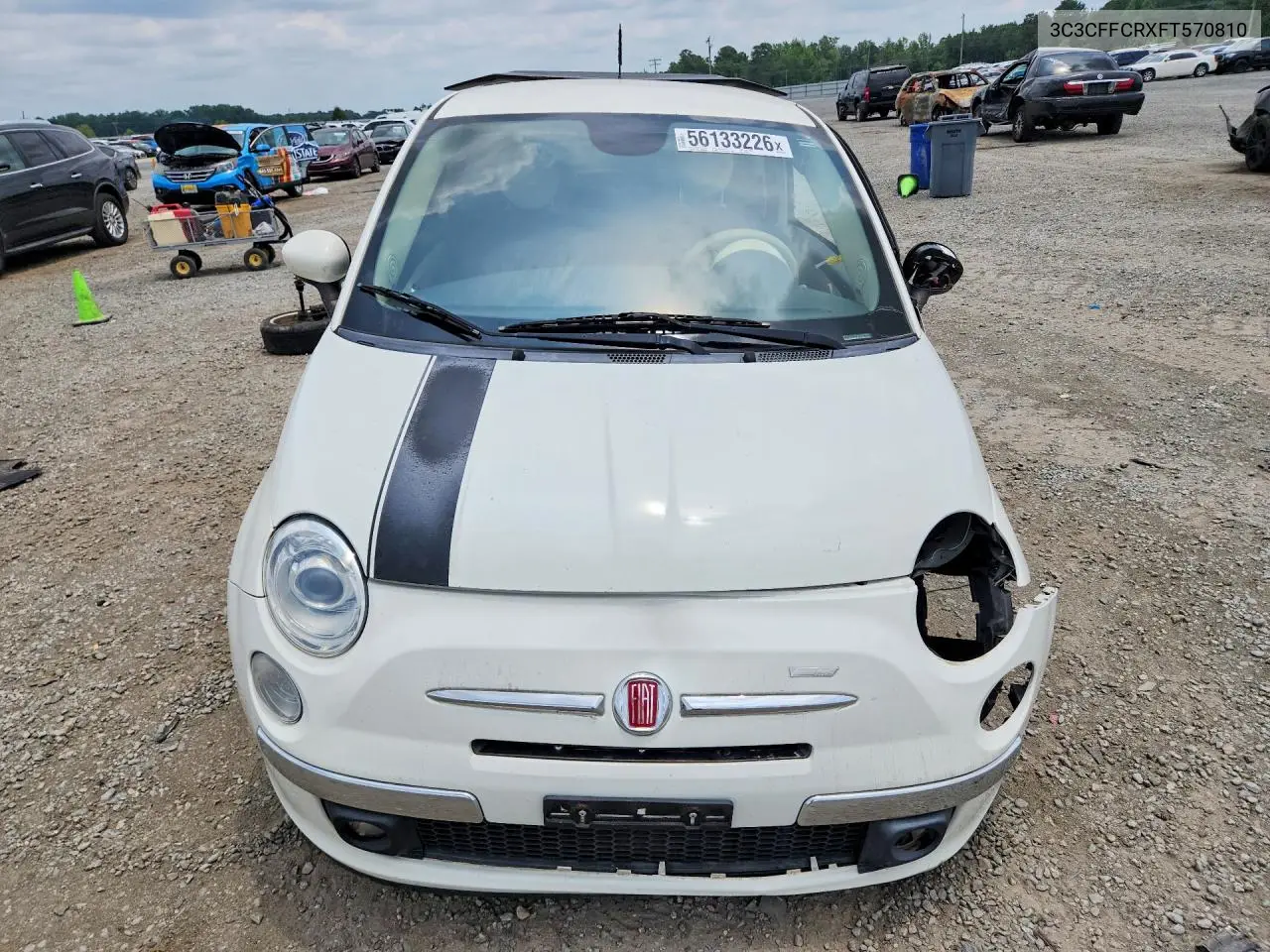 2015 Fiat 500 Lounge VIN: 3C3CFFCRXFT570810 Lot: 56133226