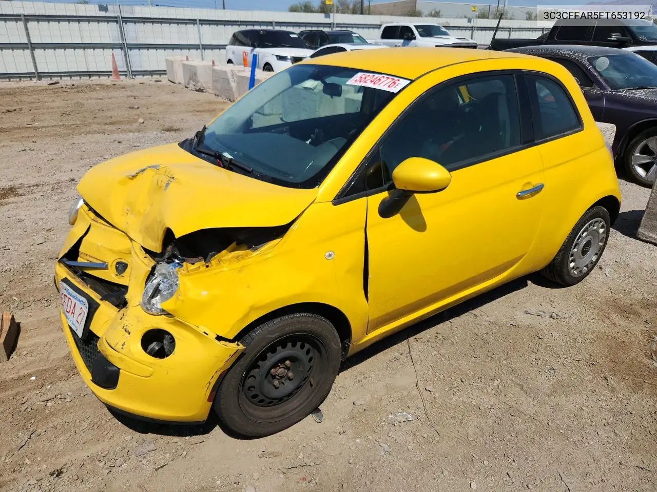 2015 Fiat 500 Pop VIN: 3C3CFFAR5FT653192 Lot: 58246776
