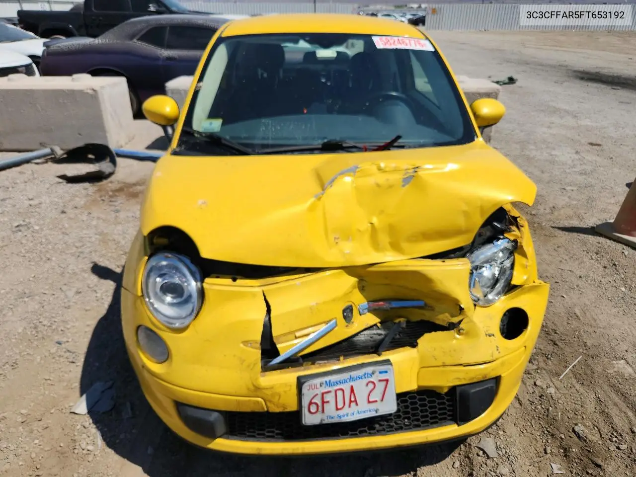 2015 Fiat 500 Pop VIN: 3C3CFFAR5FT653192 Lot: 58246776