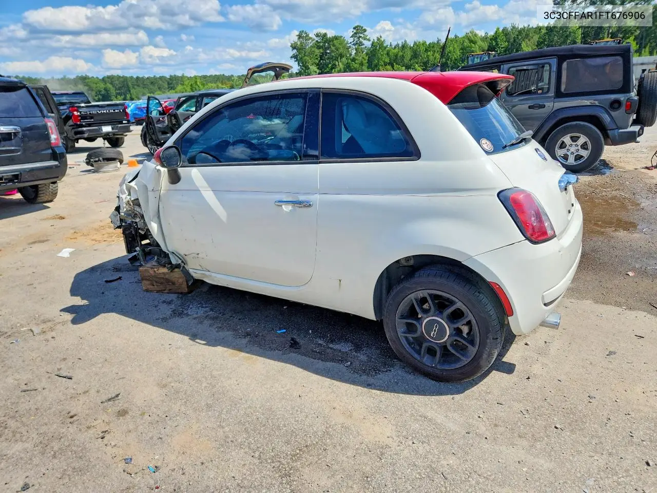 2015 Fiat 500 Pop VIN: 3C3CFFAR1FT676906 Lot: 58374256