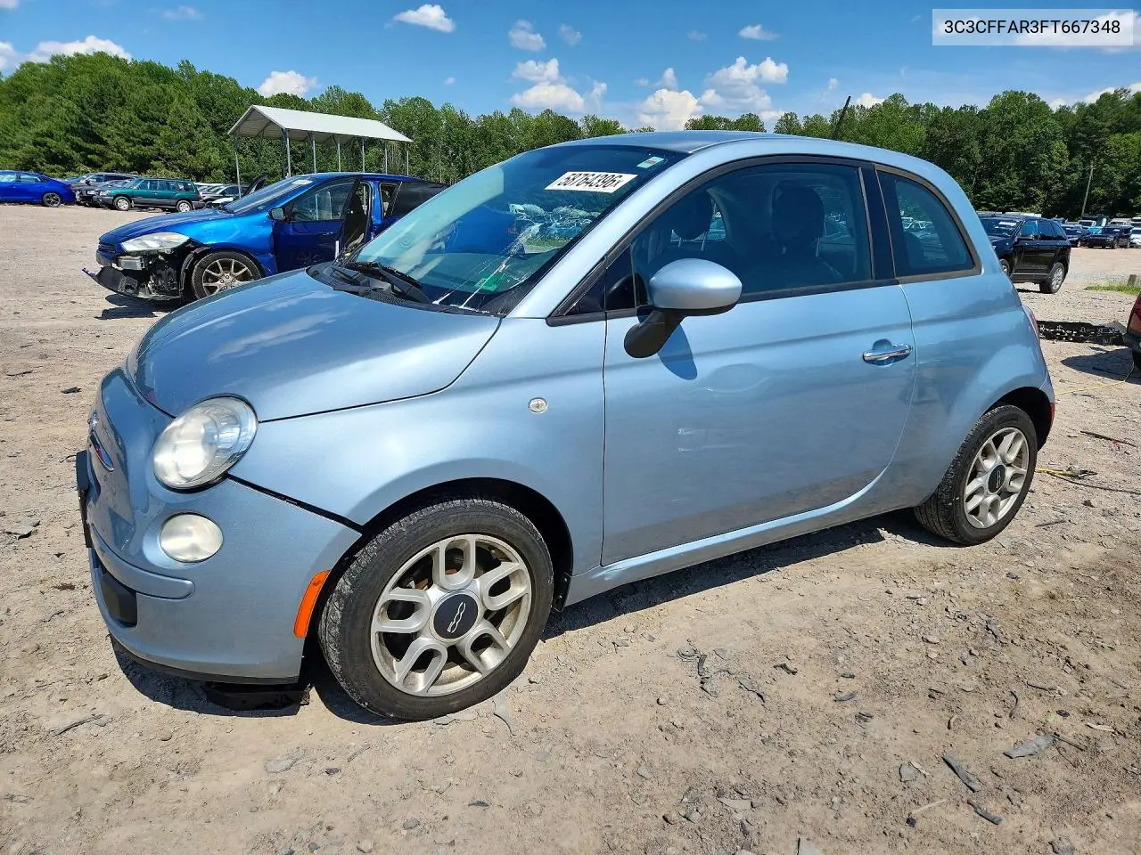 2015 Fiat 500 Pop VIN: 3C3CFFAR3FT667348 Lot: 58764396