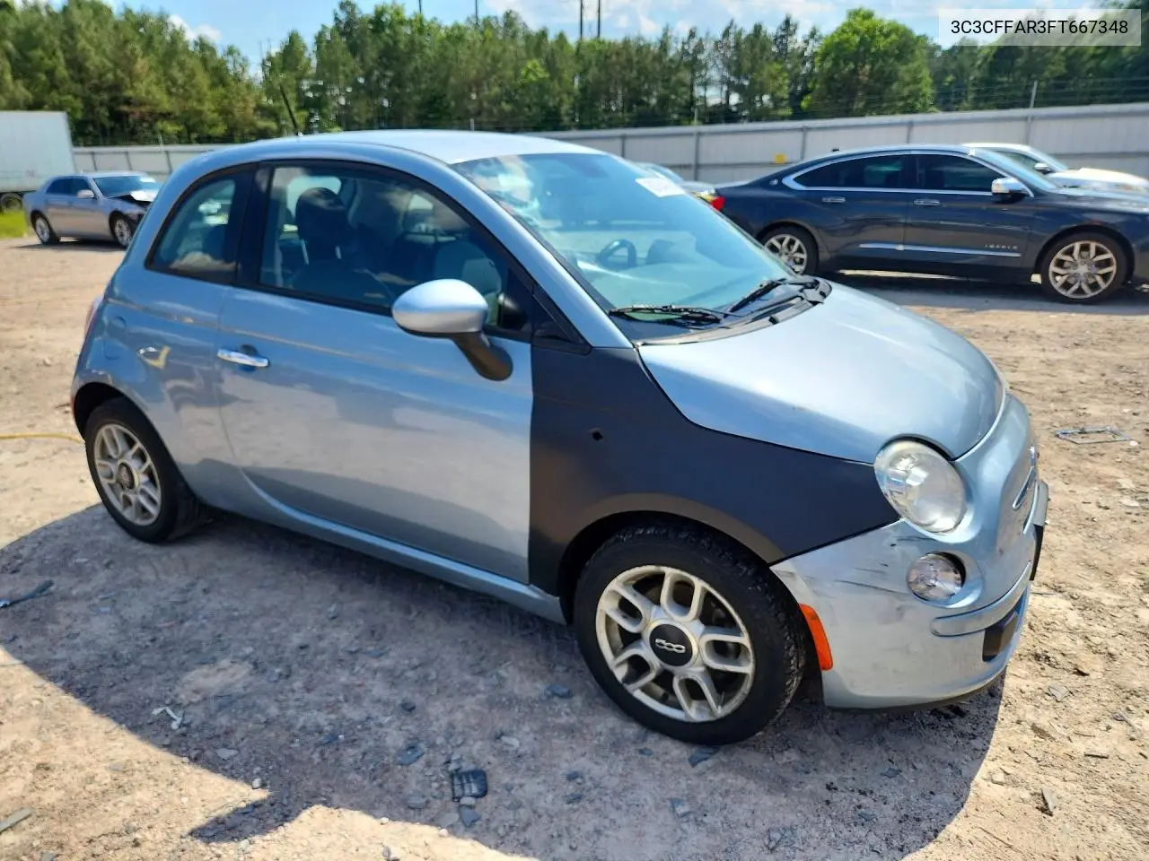 2015 Fiat 500 Pop VIN: 3C3CFFAR3FT667348 Lot: 58764396