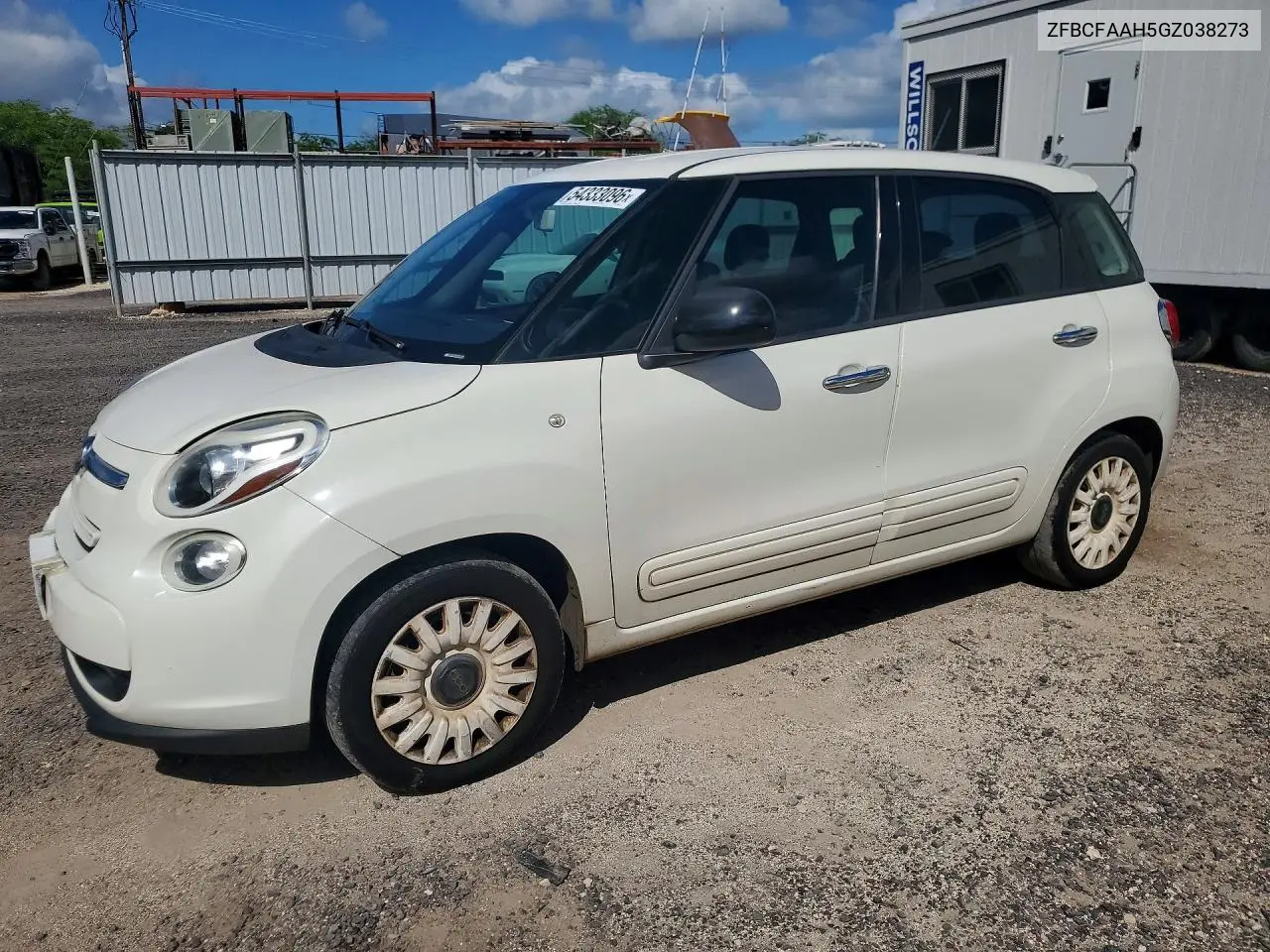 2016 Fiat 500L Pop VIN: ZFBCFAAH5GZ038273 Lot: 54333096