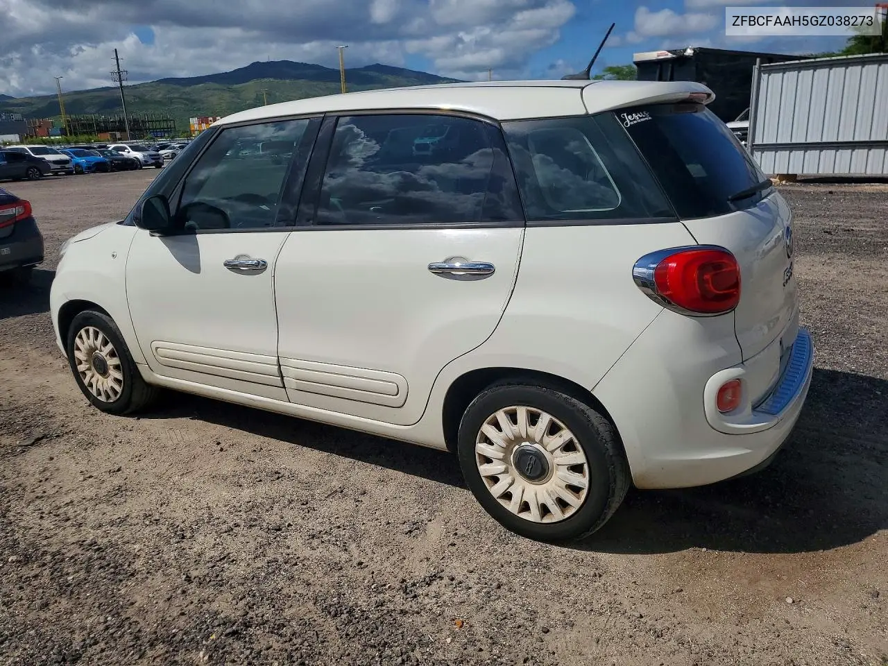 2016 Fiat 500L Pop VIN: ZFBCFAAH5GZ038273 Lot: 54333096