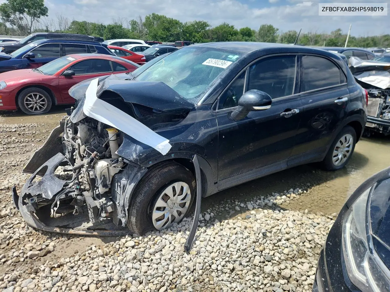 2017 Fiat 500X Pop VIN: ZFBCFXAB2HP598019 Lot: 55790296