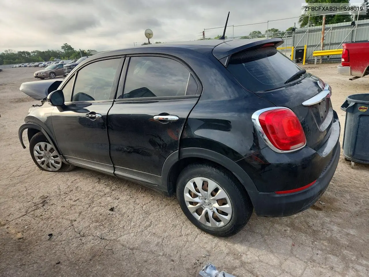 2017 Fiat 500X Pop VIN: ZFBCFXAB2HP598019 Lot: 55790296